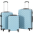 vidaXL Hardcase Suitcase 3 delar - Black