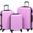 vidaXL Hardcase Suitcase 3 stk. - Pink