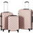 vidaXL Hardcase Suitcase 3 stk. - Rose Gold