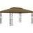 vidaXL Gazebo with Double Roof - Taupe 3x4 m