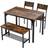 Westwood Compact Brown Dining Set 70x108cm 4pcs