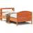 vidaXL Solid Wood Bed Frame 90x190 cm Wax Brown 90x190cm