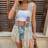 Shein Beach Vacation Elegant Crochet Patchwork Tassel Kimono Swimsuit - Random Floral Block