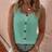 INAWLY New Plus Size Round Neck Sleeveless Top With Button Decoration