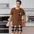 Shein Checkered Print Short Sleeve Top Drawstring Set - Men