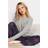 M&Co Cotton Check Pyjama Set Womens - Grey