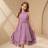 Shein Girls Elegant Lilac Sleeveless Midi Dress - Flower