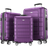 Showkoo Expandable Luggage 3 delar - Purple
