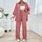 Shein Solid Color Pants And Long Sleeve Blouse Set