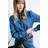 H&M Frill-Trimmed Denim Blouse - Blue