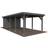 Palmako Carport Karl 23.1 m² Mørkegrå (Areal )