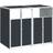 vidaXL Mülltonnenbox für 2 Tonnen Anthrazit 144x81x113 cm Stahl (Gebäudefläche )