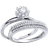 Jewelco London Classic Cluster Tiered Eternity Bridal Rings Set - Silver/Transparent