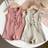 Shein Baby Girl Infant Toddler All-Match Vest Set - Pink Gray