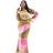 Vero Moda Curve Long Sleeved Mesh Dress Maxi Painted Print - Multicolour