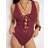 River Island Womens Purple Lace Up Textured Swimsuit