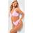 boohoo Shell Trim Crinkle High Waist Bikini Brief - Pink