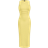 Shein Lune Women's Elegant Yellow Knitted Sleeveless Round Neck Long Dress With Split Thigh Detail