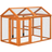 Pawhut Wooden Chicken Run Combinable Design with Perches 4.6' x 2.8 Orange
