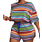 Shein Plus Size Casual Vacation Dragsko Stickad Jacquard Delad Fåll - Blå
