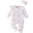 Shein Long Sleeve Footie Jumpsuit With Headband - White/Pink