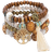 Shein 1set Bohemian Tassel & Hollow Out Tree Decor Beaded Bracelet For Women For Gift