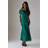 Warehouse Womens Chiffon Bardot Godet Insert Milkmaid Midi Dress - Green