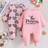 Shein Baby Girls Heart Letter Print Long Sleeve Bodysuit Set - Suitable