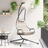 vidaXL Hanging Chair with Stand and Cushion Taupe Steel