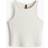 H&M Light Beige Ribbed Vest Top - Light Beige