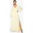 boohoo Chiffon Long Sleeve Pleated Waist Maxi Dress - Yellow