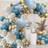 Shein 136pcs Mixed Peacock Blue Light Blue Ivory Arch Garland Set
