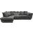 Furnishings For Less UK Monaco Chenille Fabric Grey Sofa 265cm 5 Seater
