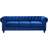 Beliani Chesterfield Navy Blue Sofa 201cm 3 Seater