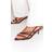 PrettyLittleThing Pu Point Toe Multi Buckle Low Stiletto Heeled Sandals - Chocolate Patent