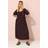 Yours Ditsy Floral Tie Neck Maxi Dress - Black