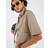 River Island Faux Leather Button Through Shirt - Brown