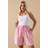 Yours Textured Tie Front Shorts - Pink