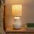 ValueLights Mae Natural Linen Shade White One Size Table Lamp