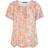 Yours Floral Tie Neck Pintuck Blouse - Coral
