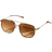 Shein 1pc Popular Design Copper Leopard Advanced Sense Unique Double Beam Design Geometric UV Protection Women Sunglasses For Appointment Outfits Musical Festival Beach Accessories Fashionable Shade Elegant Outfit Family Outings Travel Vacation Holiday For Summer Beach Vacation,Outdoor,Travel