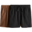 H&M Linen Blend Shorts 2-Pack - Black/Light Brown