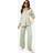 boohoo Crinkle Button Through Shirt Trouser Co-Ord - Green
