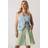 Yours Gingham Textured Shorts Women - Green