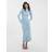 River Island Denim Long Sleeve Acid Wash Midi Dress - Blue