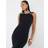 River Island Sleeveless Gold Trim Midi Dress - Black
