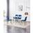 Kosy Koala Table and 4 Chairs Rectangle Blue Velvet Dining Set
