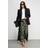 Warehouse HCD Print Satin Bias Midi Skirt - Green