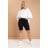 Yours Turn Up Denim Shorts - Black