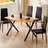 Kosy Koala Brown Wooden Table With 4 Black Leather Chairs Dining Set